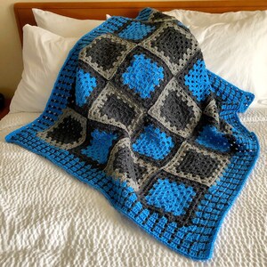Skipping Rocks Baby Blanket, Granny Square Blanket, Beginner Crochet Blanket Pattern, Quick Crochet Throw, Granny Square Pattern