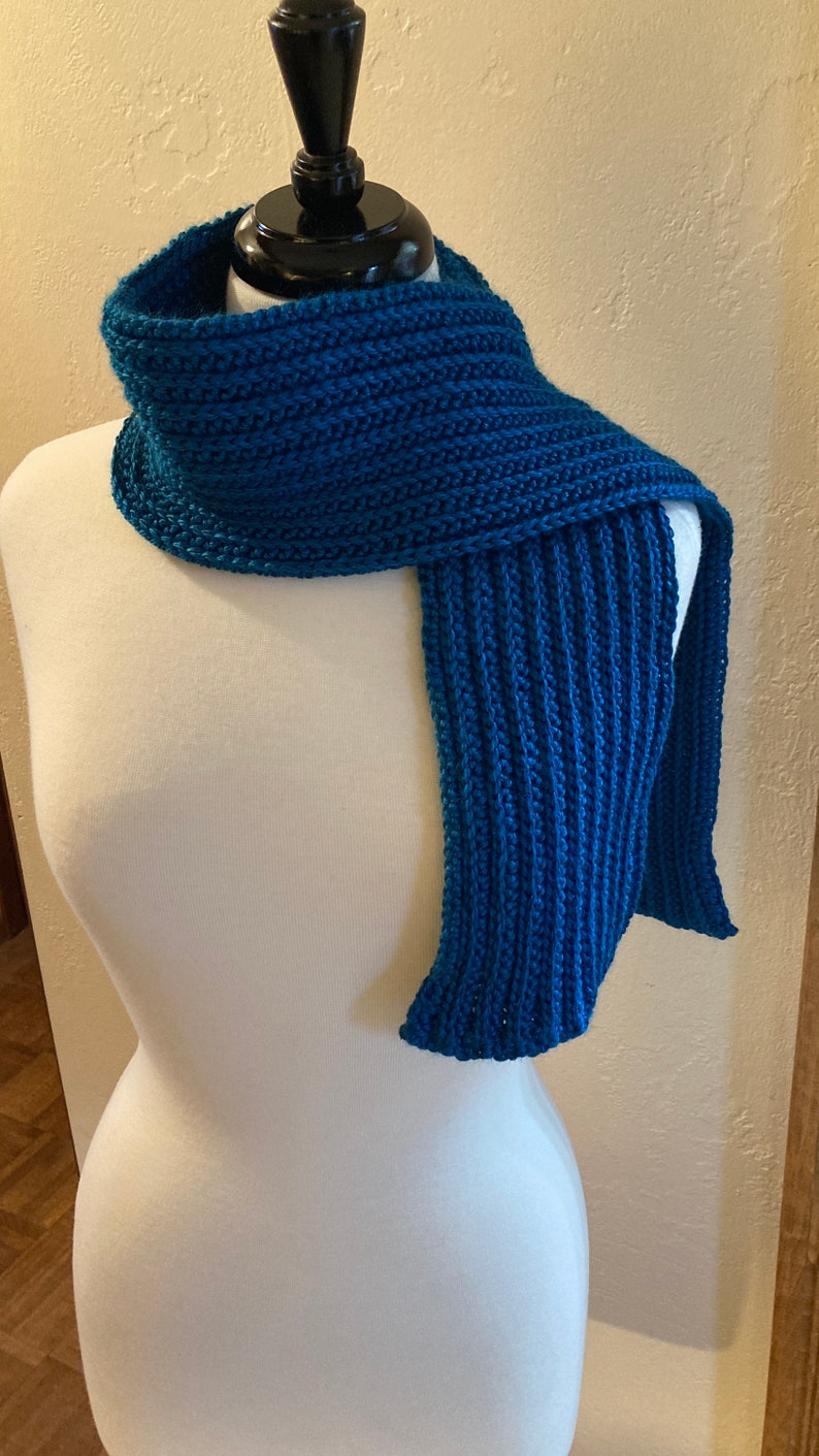 Beginner Easy Ribbed Knit Look Crochet Scarf Pattern, Cozy and Simple Scarf, Scarf Pattern for Men, Women, and Children, Knit look ribbed image 2