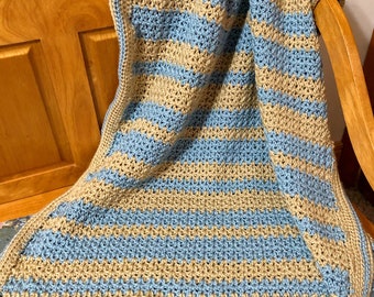 Crochet Rustic Country Blanket, Easy v-stich Crochet Blanket Pattern, Crochet Pattern Digital Download, Farmhouse Crochet Blanket Pattern