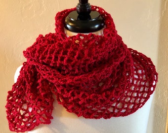 Beginners Lattice Crochet Scarf Pattern, christmas scarf, valentines scarf, beginner scarf crochet pattern, easy crochet pattern