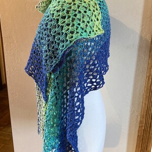 Easy Sideways Shawl, Stunning Aurora Borealis Crochet Shawl, Easy ...