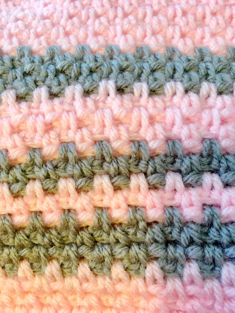 Easy Modern Heirloom Baby Afghan, Crochet baby blanket Pattern, beginner friendly crochet pattern, farmhouse style crochet blanket image 5