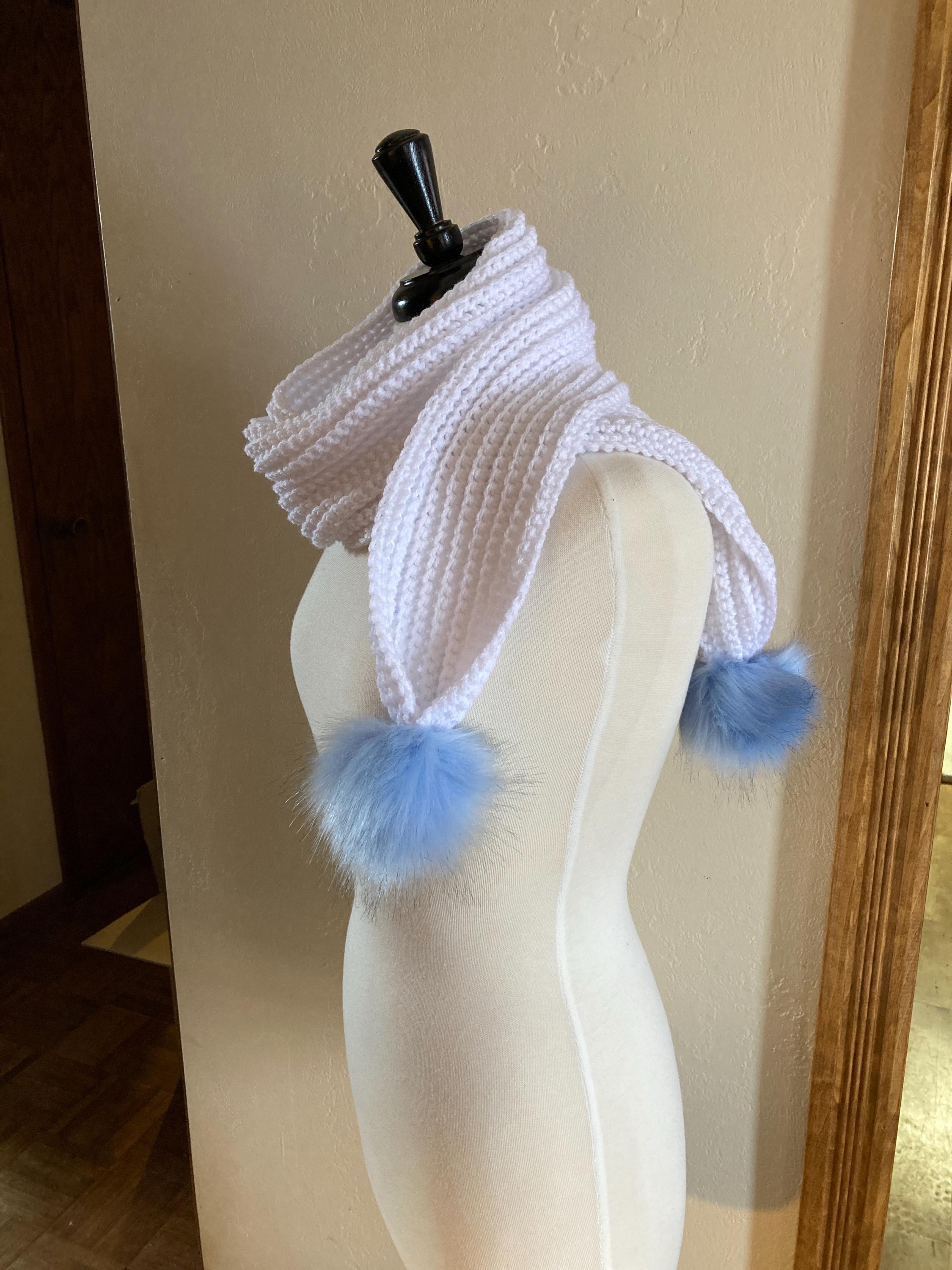 Beginner Ribbed Pom Pom Scarf Crochet Pattern (PDF Download) - Etsy