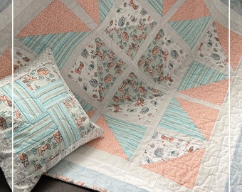 Baby Quilt Patterns PDF, Easy Quilting Patterns, Easy Quilt Pattern for Babies, Bonus Pillow Pattern, Sweet Dreams Easy Baby Quilt