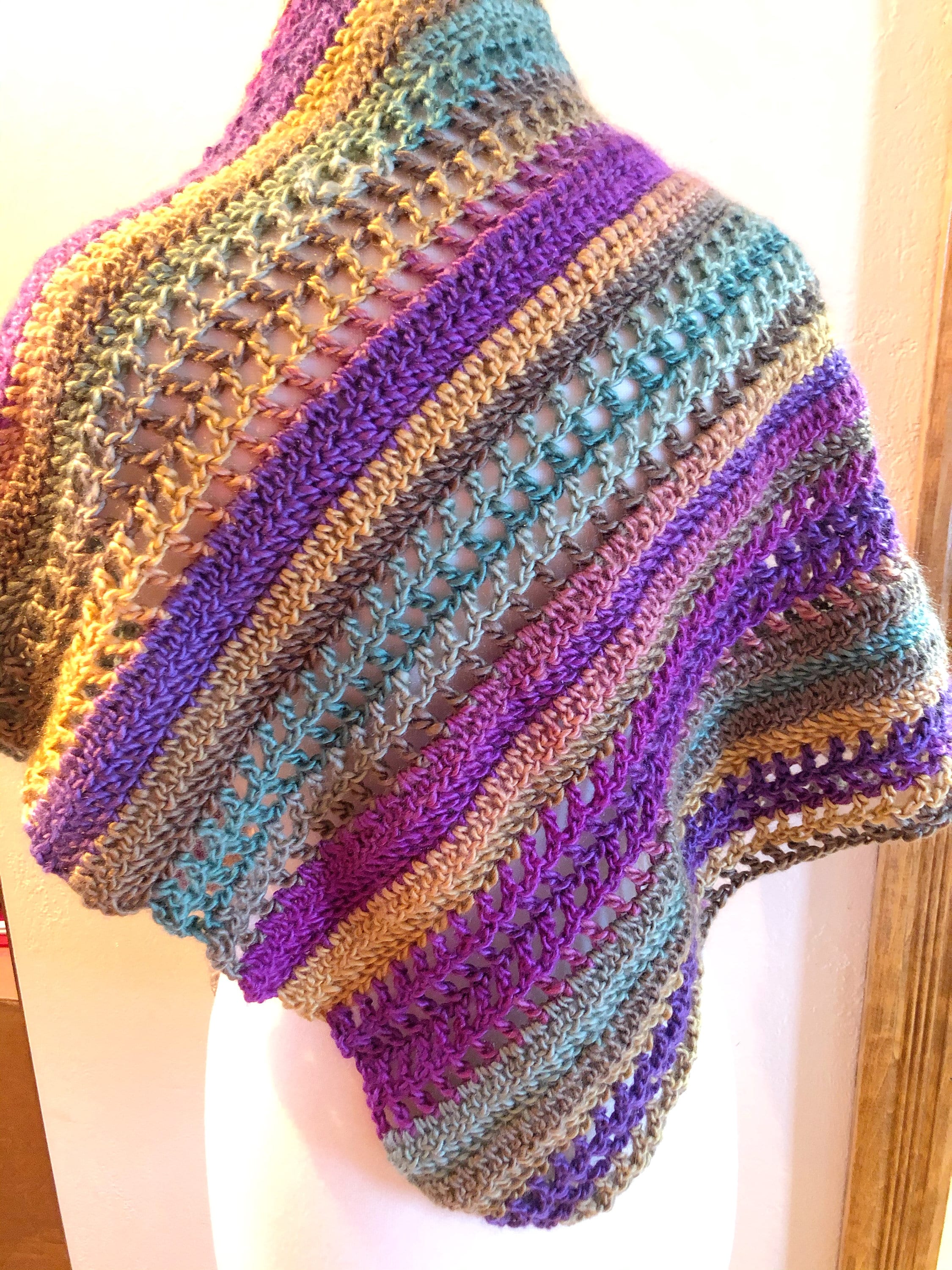 Easy Crochet Scarf Pattern PDF – Beginner Asymmetrical Shawl, Triangle ...