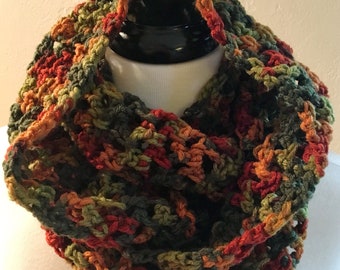 Fall Colors Infinity Cowl, Scarf Crochet Pattern, Easy Crochet Pattern, Beginner Crochet Cowl, Afternoon Crochet Pattern