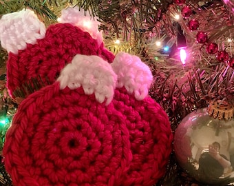 Christmas Crochet Patterns PDF | Beginner Crochet Pattern | Chunky Ornament Coaster & Placemat | Easy Holiday Table Décor