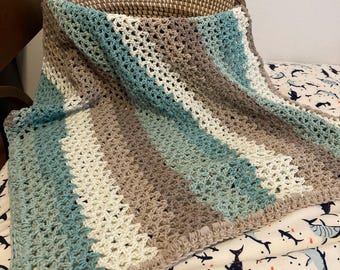 Easy crochet modern blanket pattern, Sweet Little Baby Blanket, One Skein Crochet Pattern, Simple Mandala Yarn Baby Blanket, Video Tutorial