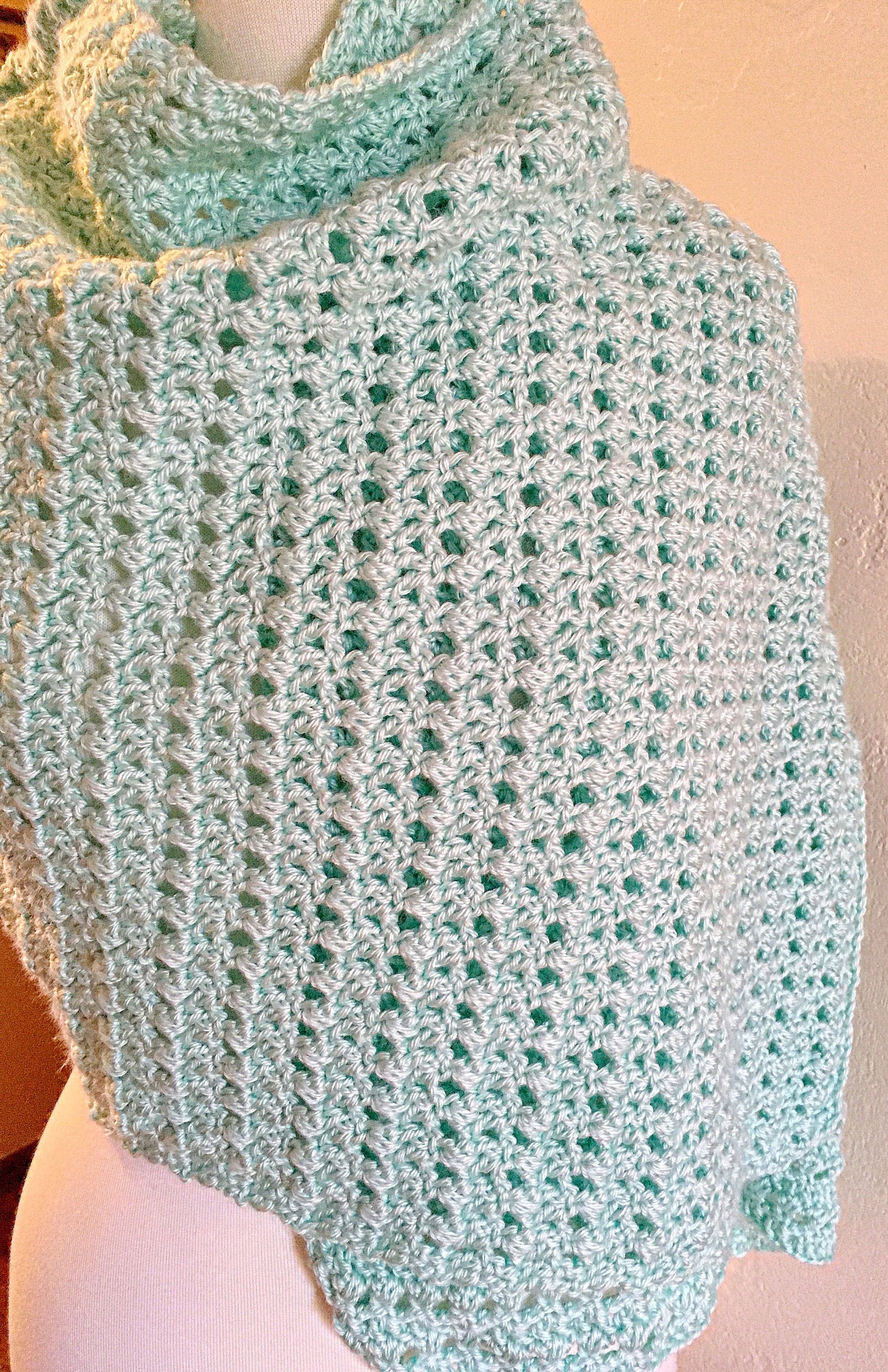 Misty Lacy Crochet Shawl Pattern, Easy Rectangle Wrap (PDF Pattern) - Etsy