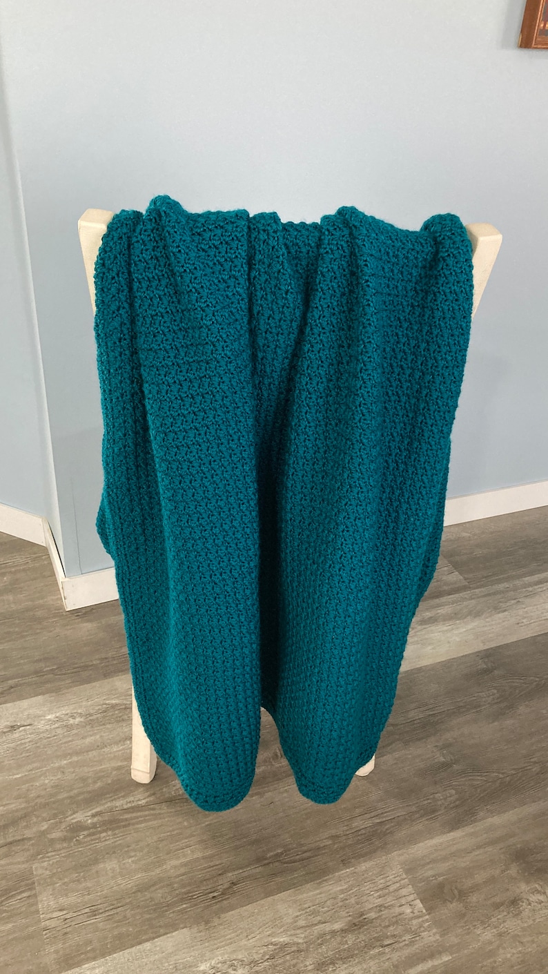 Simple Crochet Afghan pattern, Textured Crochet Blanket pattern modern, Family Crochet Throw Blanket Pattern image 9
