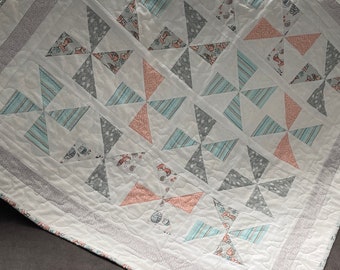Baby Quilt Patterns PDF, Easy Quilt Pattern for Babies, Farmhouse Quilt Pattern for Beginners, Charleston Pinwheel Pattern