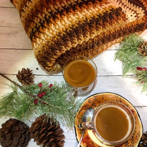 Latte Delight Crochet Blanket, Alpine Stitch, Crochet Blanket Pattern, men&#39;s Blanket Pattern, Crochet farmhouse blanket