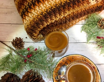 Latte Delight Crochet Blanket, Alpine Stitch, Crochet Blanket Pattern, family crochet Pattern, Crochet farmhouse blanket