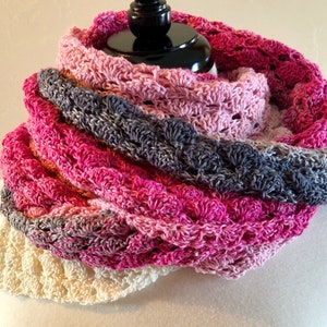 Feeling Flirty Lacy Shell Shawl, Crochet Pattern, crochet shawl pattern, light shawl, shell stitch pattern image 8