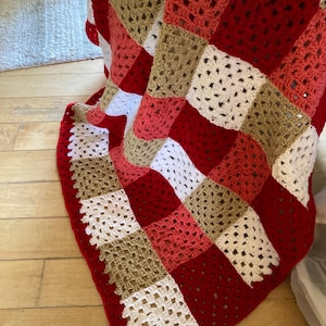 Patrón fácil de cuadrados de abuela, manta colorida y elegante de cuadrados de abuela, patrón de manta de crochet, patrón de manta de crochet moderna, crochet para principiantes
