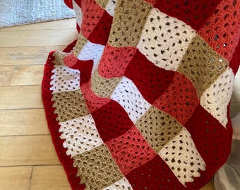 Easy Crochet Granny Square Blanket Pattern, Colorful Throw (PDF Pattern)