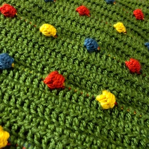 Festive Light Crochet Blanket Pattern, Bobble Blanket Christmas Crochet Throw, bobble stitch Crochet, Crochet blanket pattern image 3