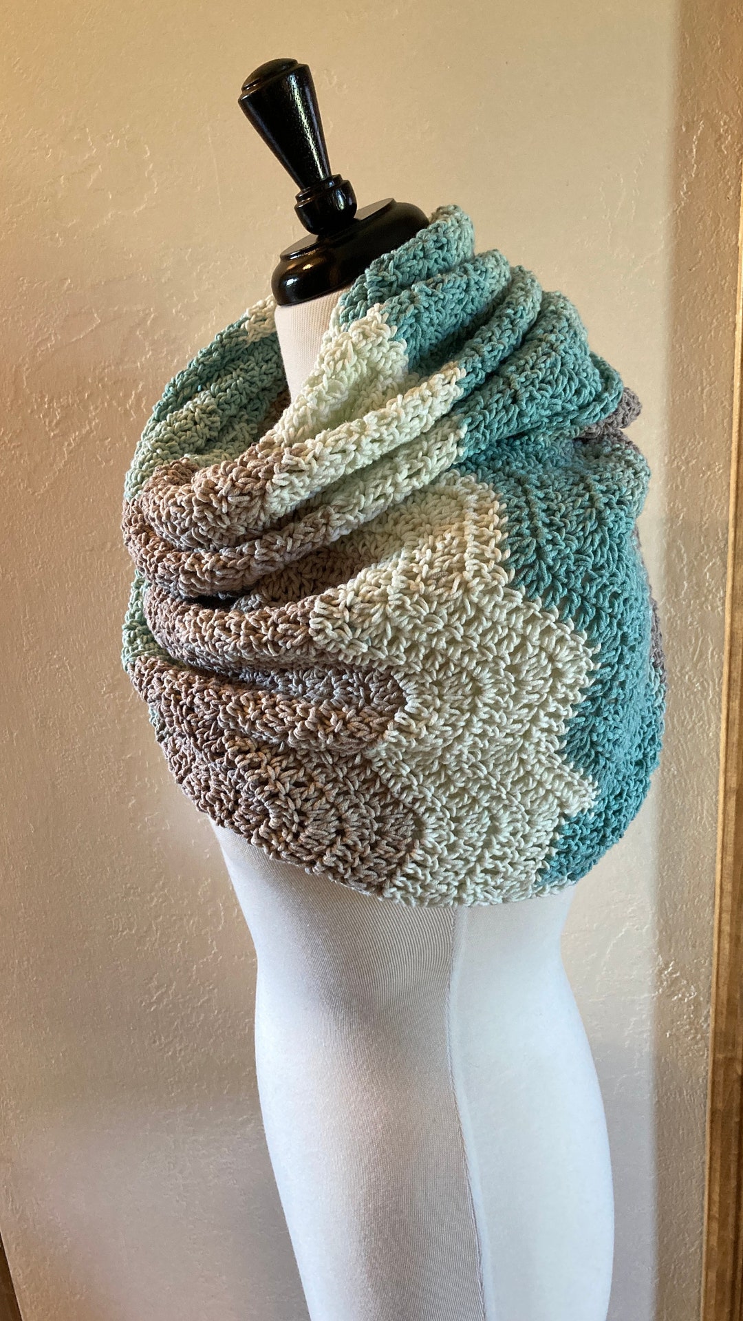 Infinity Scarf Head Wrap DIY Easy Crochet Snood Infinity Etsy
