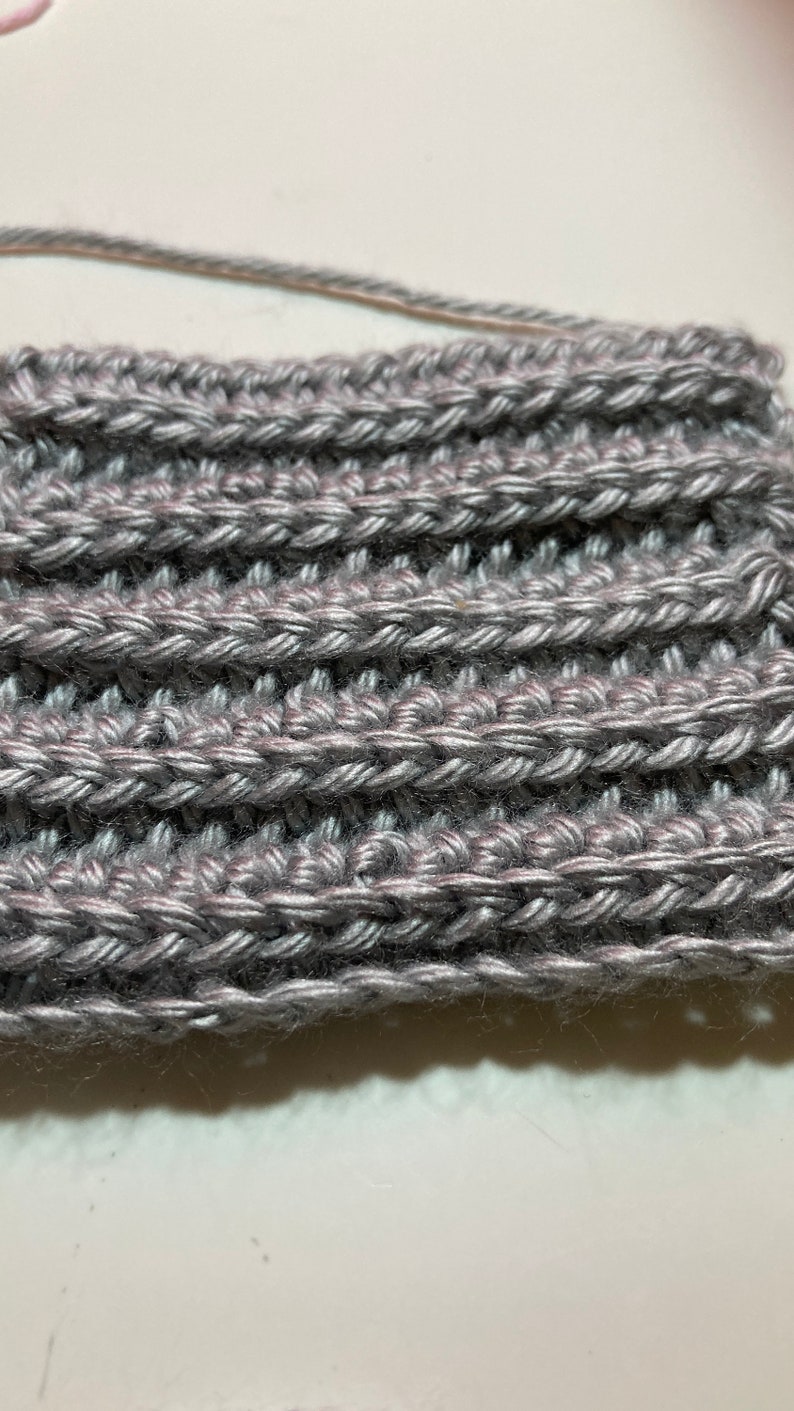 Learn the Easy Half Double Crochet Ribbing Stitch, Step-by-Step Tutorial for Beginners, knit look crochet stitch image 6