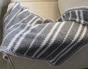 Baby Afghan Crochet Pattern, Crochet Baby Blanket, Cozy Man Cave Throw Crochet V-Stitch Blanket, Crochet Blanket Pattern Printable
