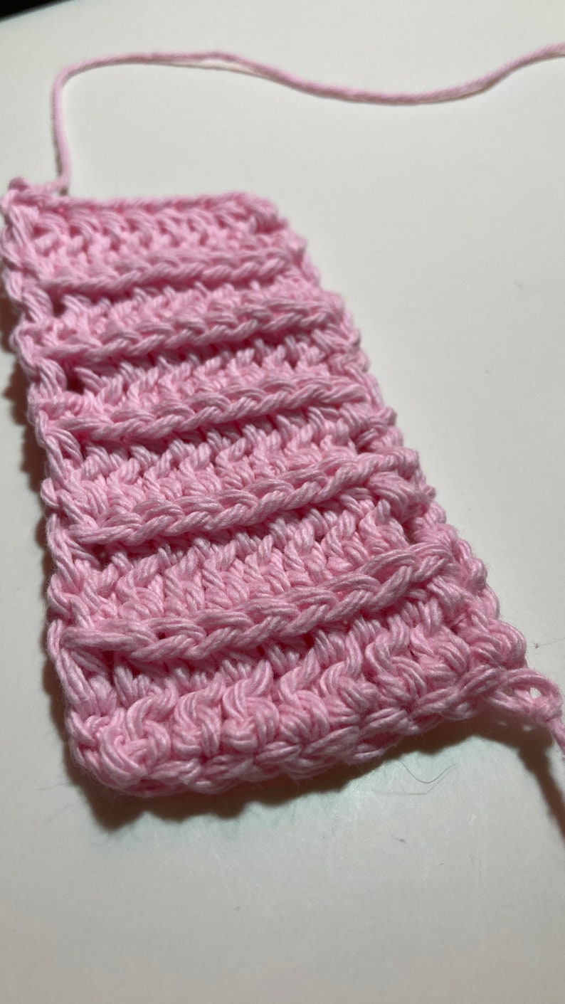 Learn the Easy Half Double Crochet Ribbing Stitch, Step-by-Step Tutorial for Beginners, knit look crochet stitch image 10