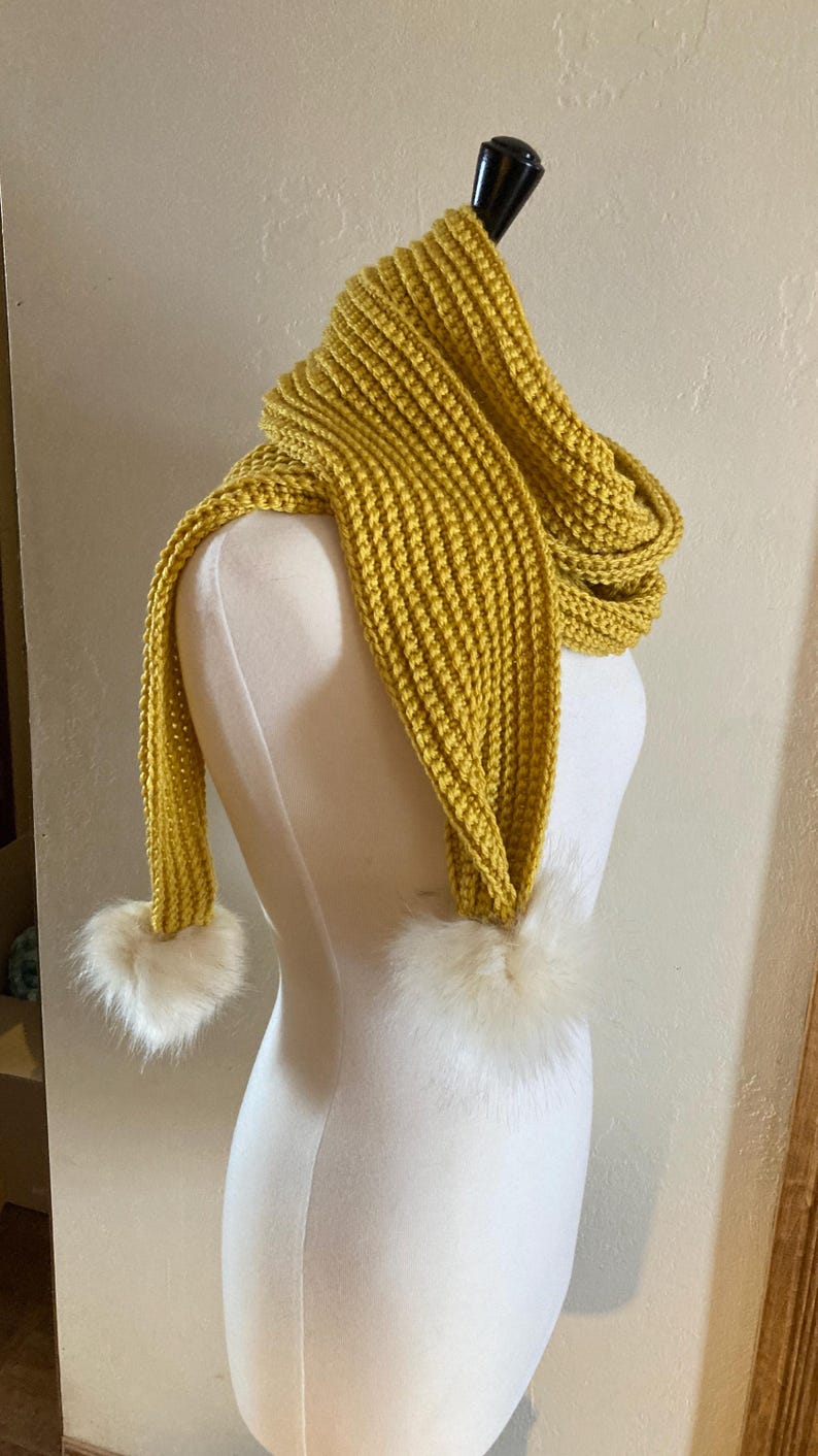 Beginner Ribbed Pom Pom Scarf Crochet Pattern (PDF Download) - Etsy