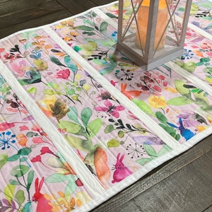 Easy Quilt Patterns PDF, Beginner Quilting Pattern Table Runner Pattern, Spring Meadow Beginner Table Runner, easter decor