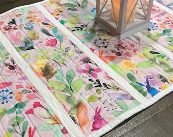 Easy Quilt Patterns PDF, Beginner Quilting Pattern Table Runner Pattern, Spring Meadow Beginner Table Runner, easter decor