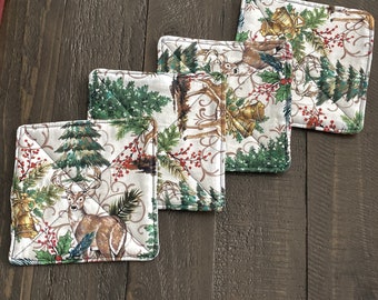 Mug Rug PDF Sewing Pattern, Easy Beginner Quilted Coaster Pattern, Square coaster, fabric scraps sewn coaster pattern,