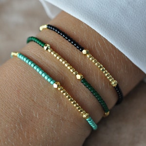 Bracelet réglable de perles de rocaille : perles de verre japonaises TOHO