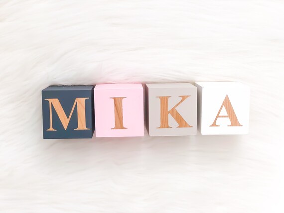 etsy baby name blocks
