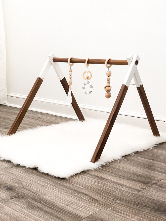 wooden baby play gym