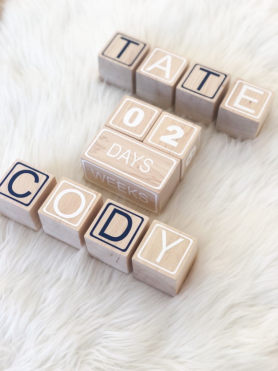 large baby name blocks