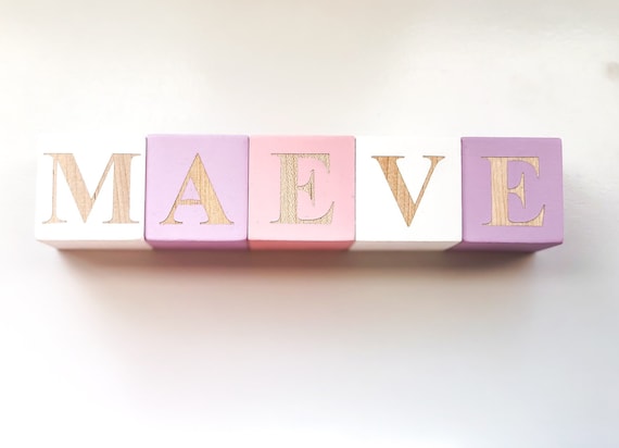 etsy baby name blocks