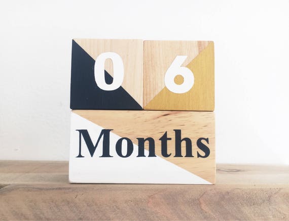 baby milestone wooden blocks
