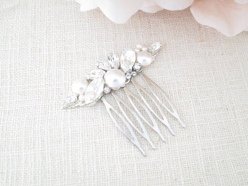 Small Bridal Comb Modern Hair Brooch Wedding Hair Accessory - Etsy