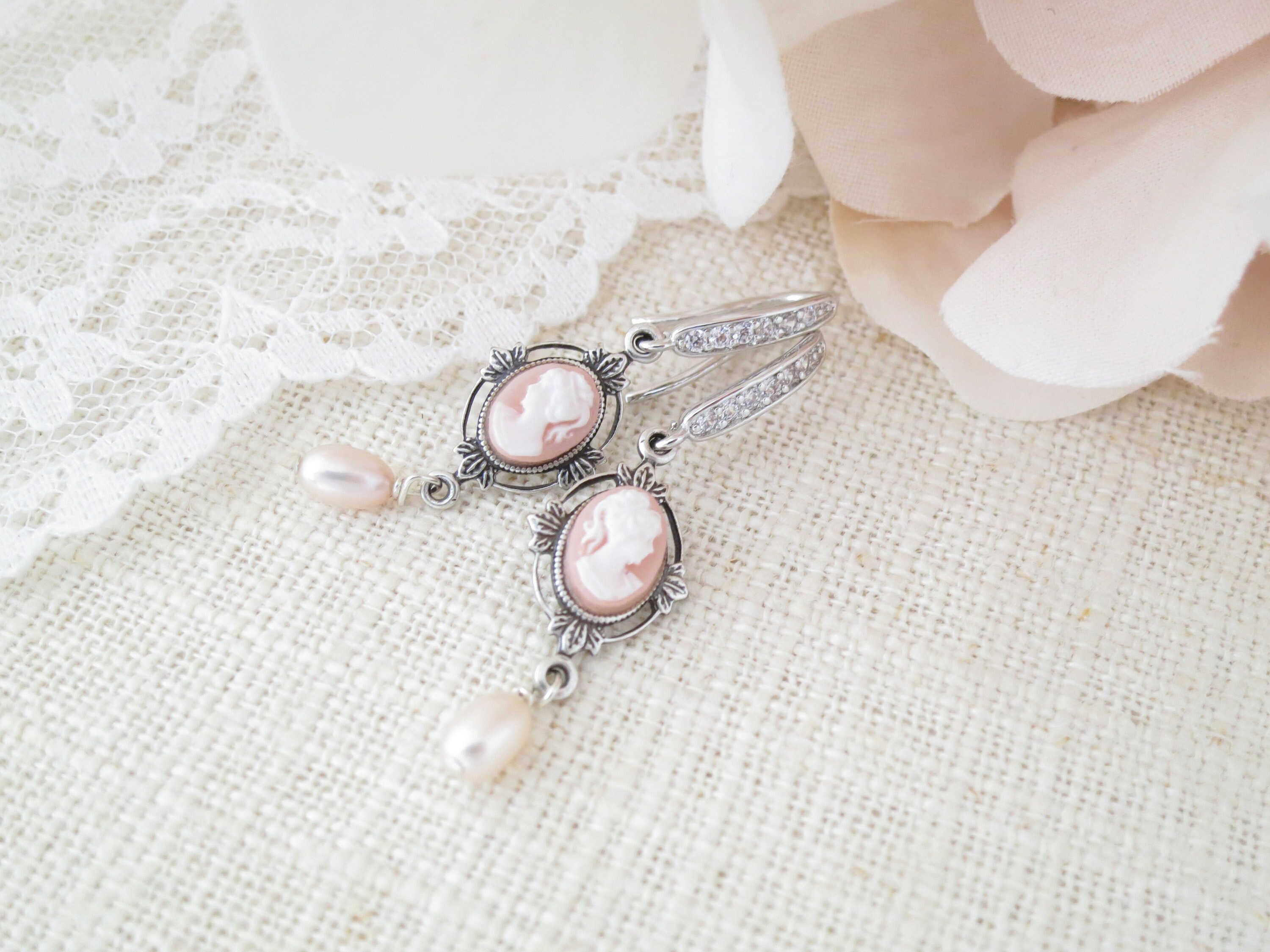 Vintage Mother of Pearl Earrings 