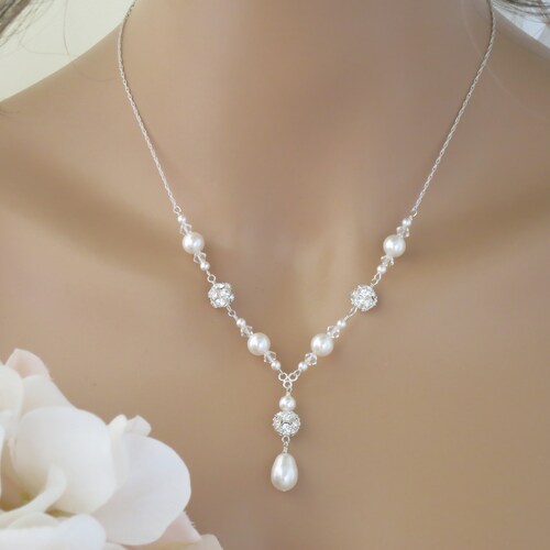 Pearl Y Necklace Pearl Jewelry Set 