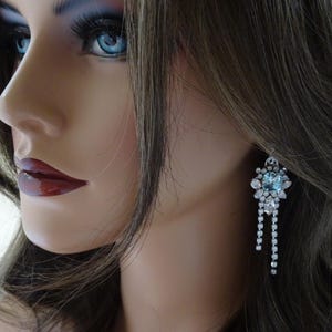 Something Blue Bridal Earrings: Crystal Opal Boho Wedding Jewelry