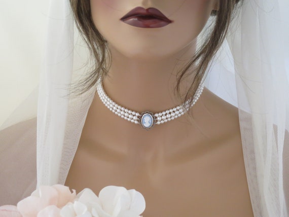 Traditional Pearl Choker Necklace Set for Weddings - Classiques - 4278037