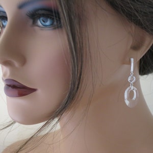 Boho Bridal Earrings: Clear Swarovski Crystal, Contemporary Wedding Jewelry