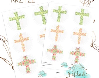 Crosses. Watercolor Floral clipart