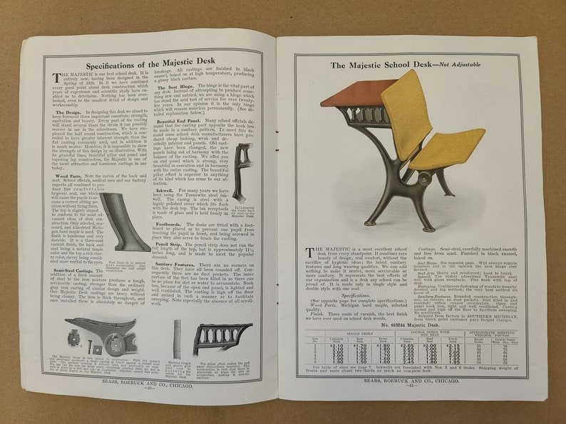 Sears Roebuck & Co Chicago School Furniture and Supplies Catalog 1916