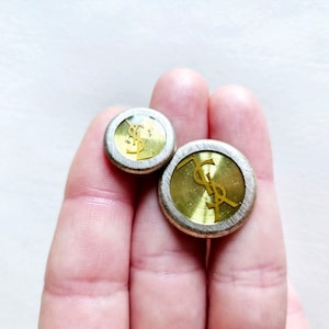 1 Button _Vintage Metal YSL Button_ Luxury Button _ Designer Button_ price per one button image 1