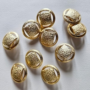 Set of 10 Vintage Metal Buttons