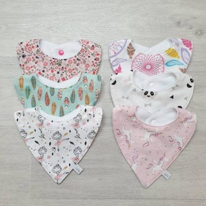 Bavoir bandana baby cotton fabric patterns to choose from