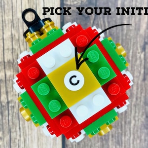 Custom Name Initial Christmas Ornament made from LEGO® Bricks