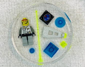 Custom Vintage Exploriens Themed Resin Decorative Paperweight/Coaster made with LEGO® Bricks