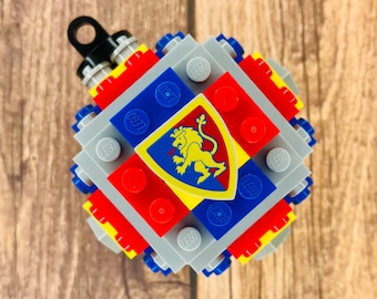 Custom Vintage Castle Lion Knights Themed Christmas Ornament made from LEGO® Bricks