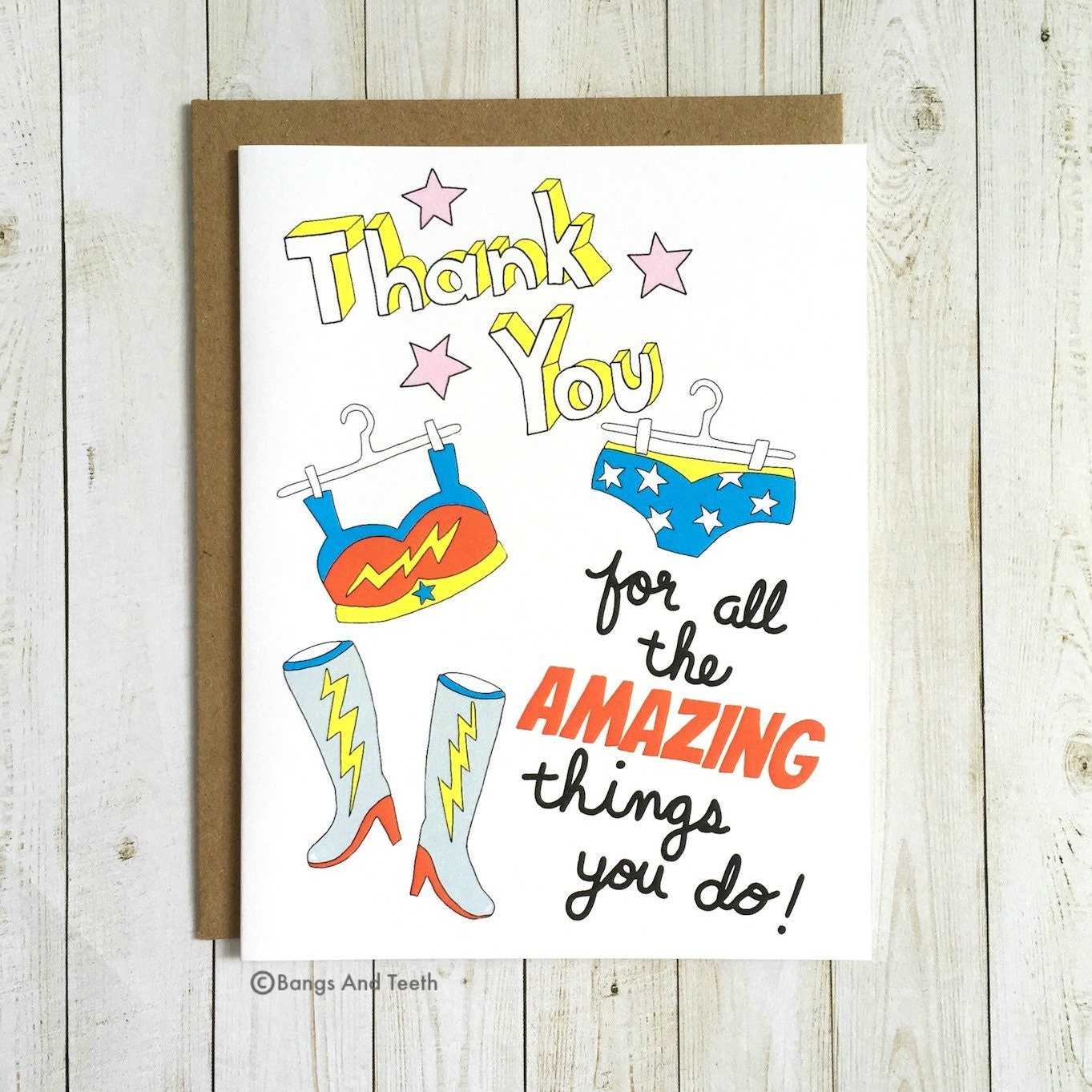 Funny Thank You Card For Friend Cute Thank You Card | Etsy
